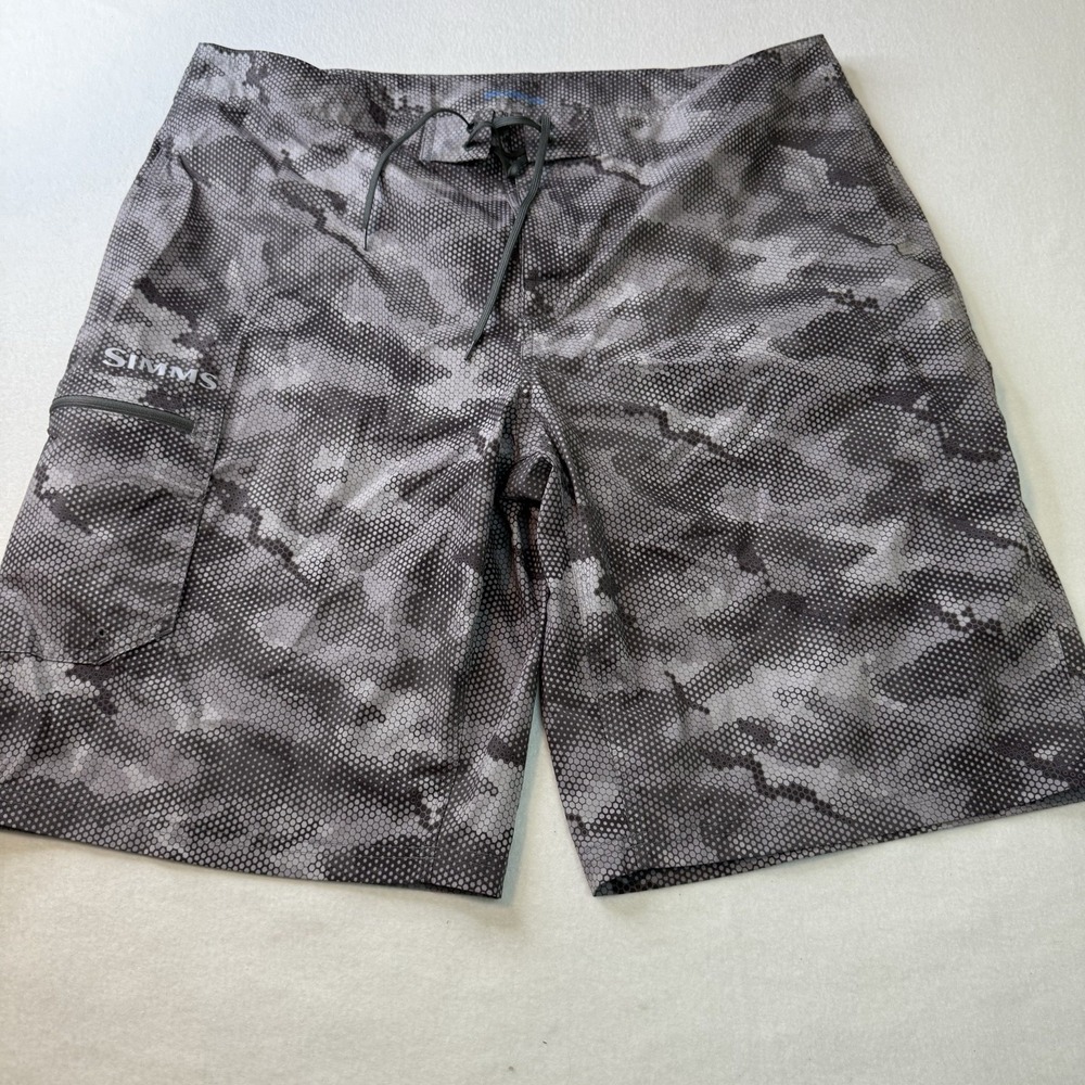 Simms‎ Solarflex Fishing Board Shorts Trunks Mens 40 Camo Snake Skin Swim Surf